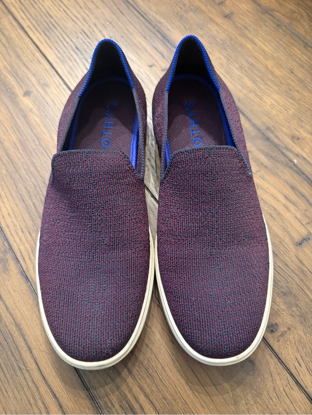 Rothy's The Original Sneaker in the Fig Python (Purple) colorway